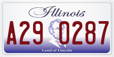 IL license plate A290287