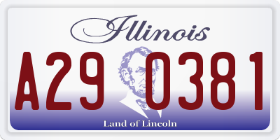 IL license plate A290381