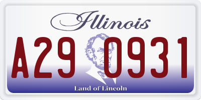 IL license plate A290931