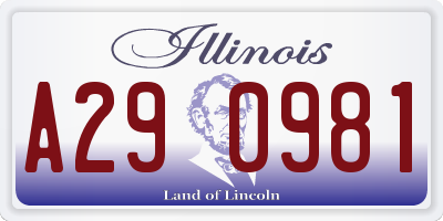 IL license plate A290981