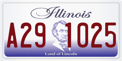 IL license plate A291025