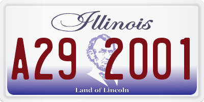 IL license plate A292001