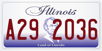 IL license plate A292036