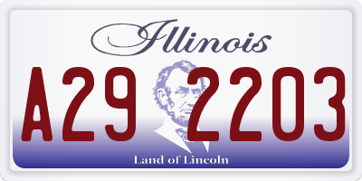 IL license plate A292203