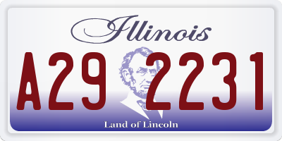 IL license plate A292231