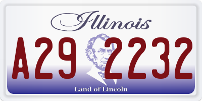 IL license plate A292232
