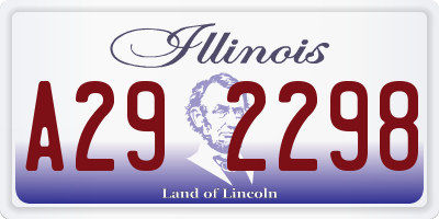 IL license plate A292298