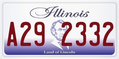 IL license plate A292332