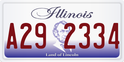 IL license plate A292334