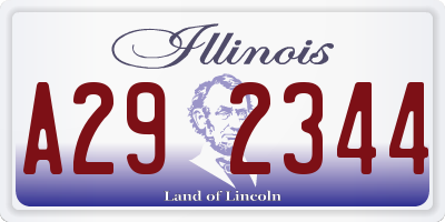 IL license plate A292344