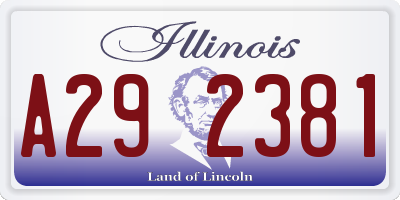 IL license plate A292381
