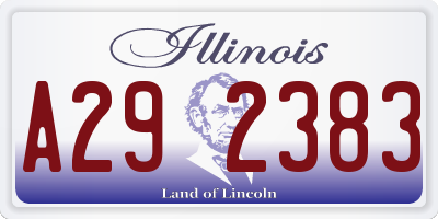 IL license plate A292383