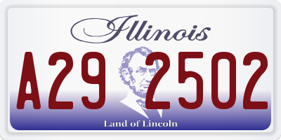 IL license plate A292502
