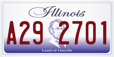 IL license plate A292701