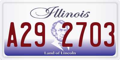 IL license plate A292703