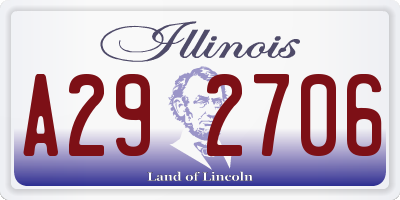 IL license plate A292706