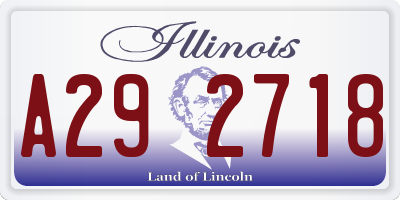 IL license plate A292718