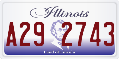 IL license plate A292743