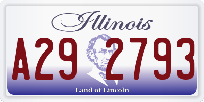 IL license plate A292793