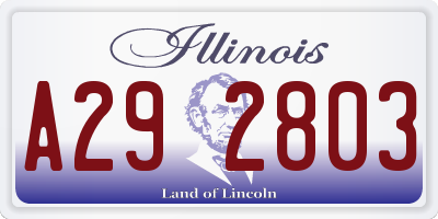 IL license plate A292803