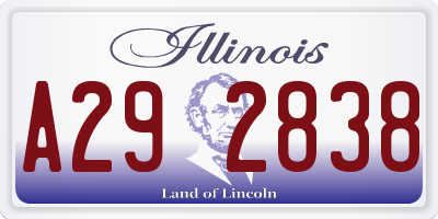 IL license plate A292838
