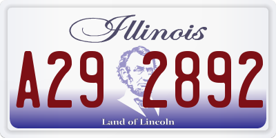 IL license plate A292892