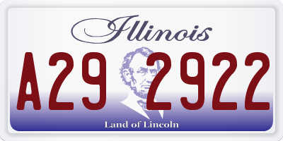 IL license plate A292922