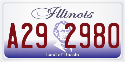 IL license plate A292980