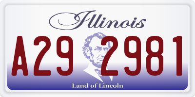 IL license plate A292981