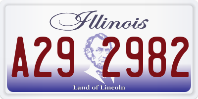 IL license plate A292982