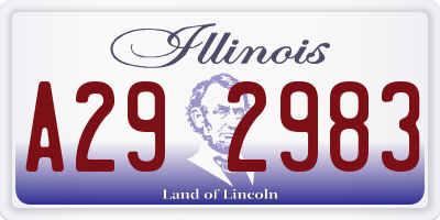 IL license plate A292983