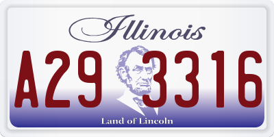 IL license plate A293316
