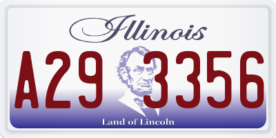 IL license plate A293356
