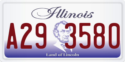 IL license plate A293580