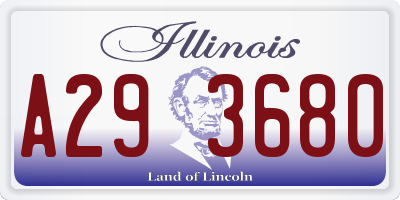 IL license plate A293680