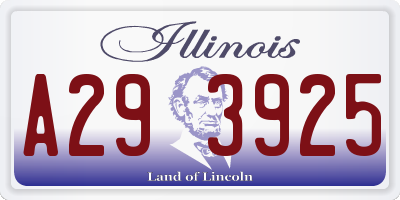 IL license plate A293925