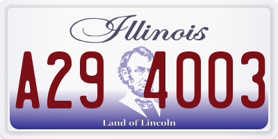 IL license plate A294003