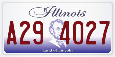 IL license plate A294027