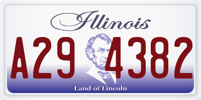 IL license plate A294382