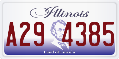 IL license plate A294385
