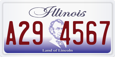 IL license plate A294567