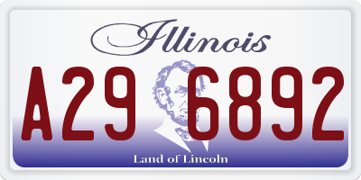 IL license plate A296892