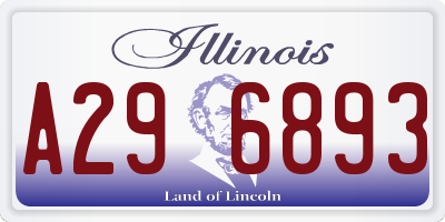 IL license plate A296893