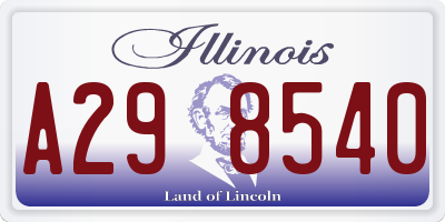 IL license plate A298540