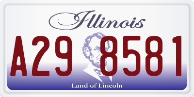 IL license plate A298581