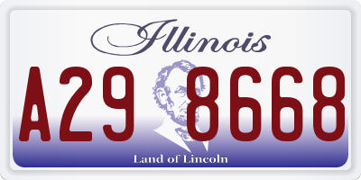 IL license plate A298668