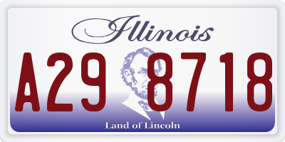 IL license plate A298718