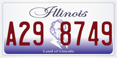 IL license plate A298749