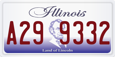 IL license plate A299332
