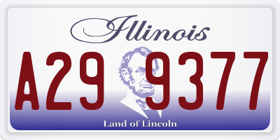 IL license plate A299377
